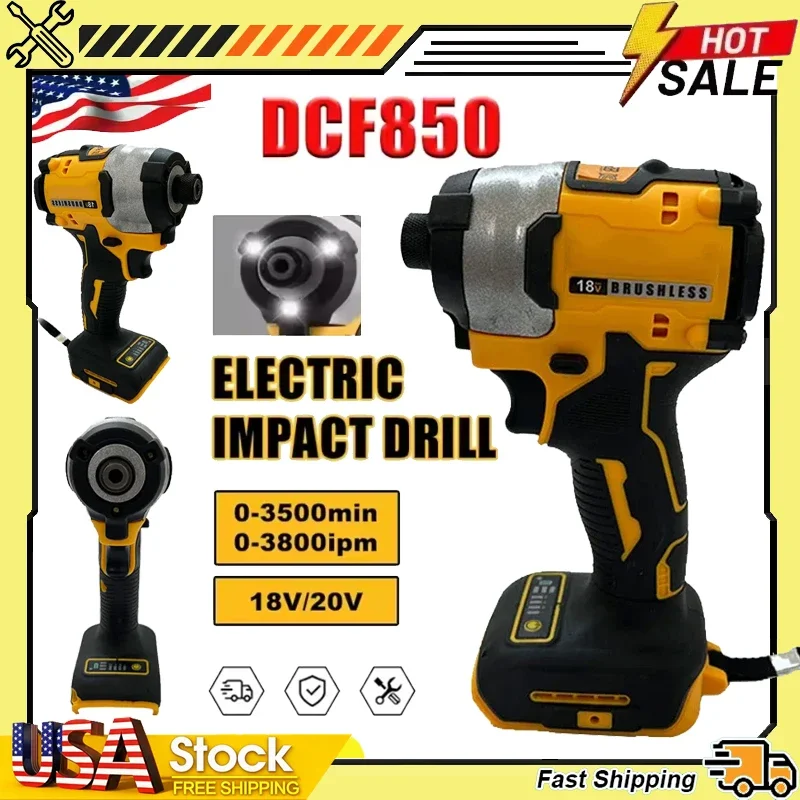 Cordless Drill Driver - Fit Dewalt DCF850 205N.m Brushless Impact