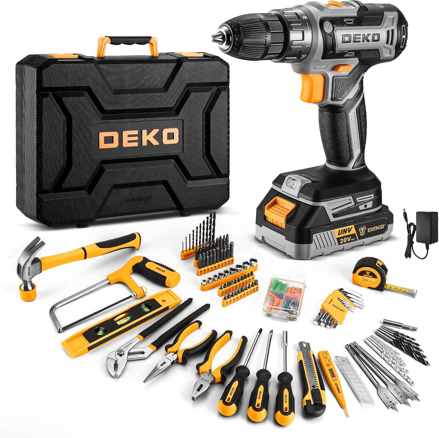 Cordless Drill Driver - Cordless Drill Tool Kit Set: 20V