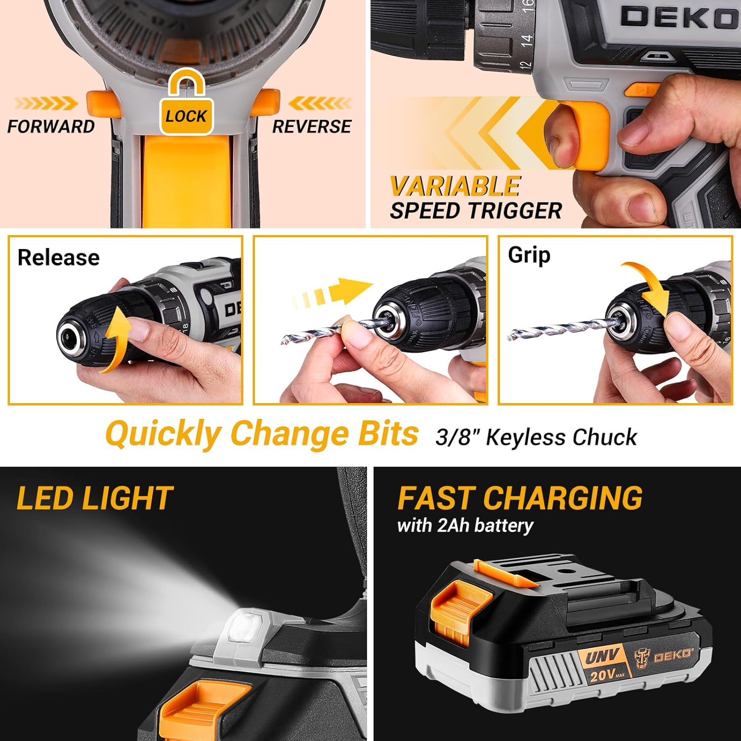 Cordless Drill Tool Kit Set: 2 - огляд і ціна Cordless Drill Driver