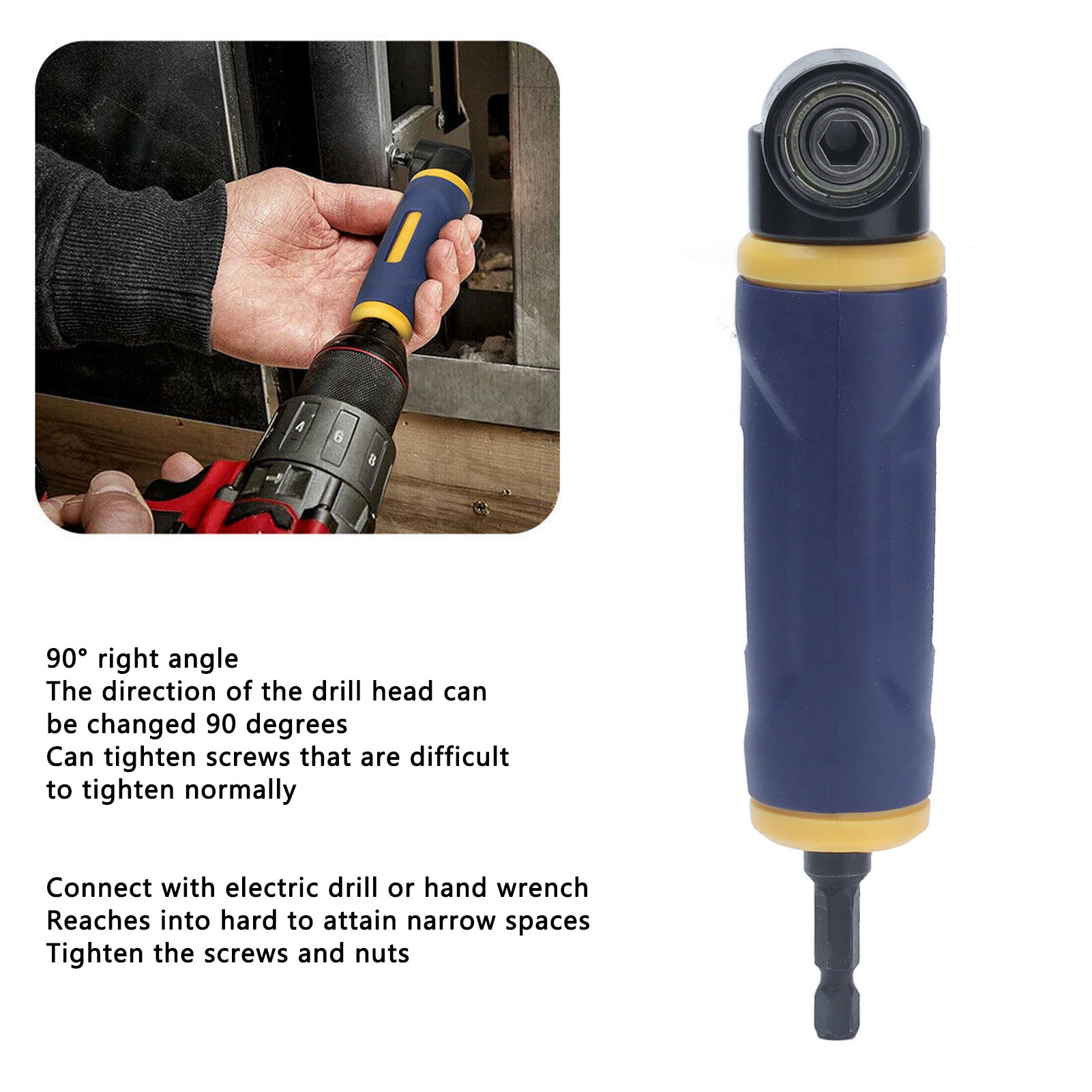 Right Angle Drill Adaptor 90 D - огляд і ціна Power Tools Yellow